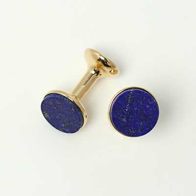 CO-C01-GD CODIS MAYA Lapislazuli-Schleifen-Manschettenknöpfe Gold