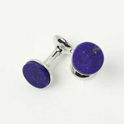 CO-C01-SI CODIS MAYA Lapislazuli-Schleifen-Manschettenknöpfe Silber