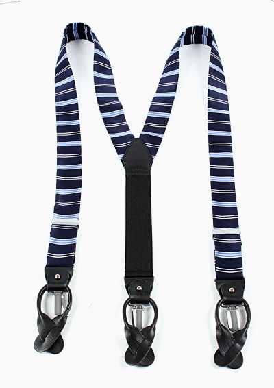 VSR-46 Hosenträger aus VANNERS-Stoff, gestreift, marineblau