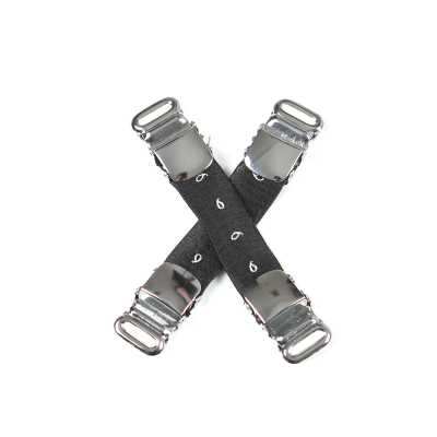 VAB-22 Hemdhalter aus VANNERS-Stoff, Paisley-Punkt-Muster, Schwarz