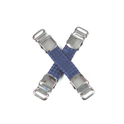 VAB-09 VANNERS Seiden-Hemdhalter Hahnentritt-Muster Marineblau