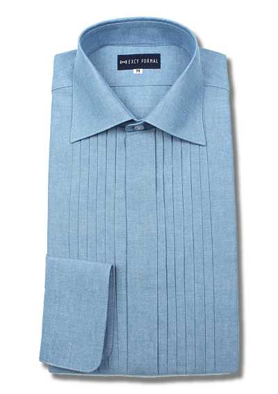 ST-512D Dungaree-Hemd mit Falten und weitem Kragen
