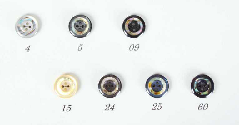 727 In Japan hergestellte Knöpfe für Anzüge und Jacken, Naturmuschel/Polyester