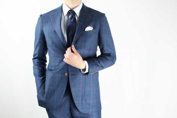 GXPSS1 Blau Karierter Einzelanzug Aus DORMEUIL-Textil