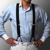AT-BLACK-XL Albert Thurston Hosenträger Ohne Muster, Schwarz, 2-Wege-Typ, XL-Größe[Formelle Accessoires] ALBERT THURSTON Sub-Foto