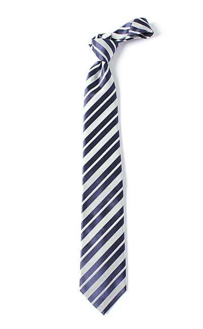 HVN-51 VANNERS Seiden-Krawatte, handgefertigt, gestreift, marineblau