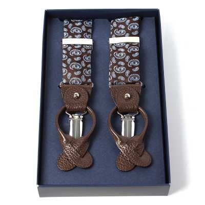 VSR-57 VANNERS Seidenhosenträger Paisley Braun