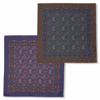RKC-3241 EXCY FORMAL Seiden-Einstecktuch mit Paisley-Print