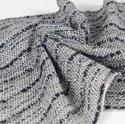 Z30040 LINTON Textil-Tweed, Hergestellt In England, Marineblau X Weiß X Blauer Faden LINTON Sub-Foto