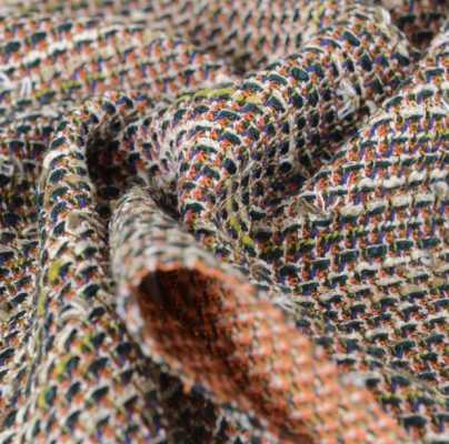 Z6354 LINTON Textil-Tweed Hergestellt In England Lila Blau X Orange X Weiß LINTON Sub-Foto