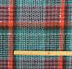 Y6513 LINTON Linton Tweed, Hergestellt In England, Türkisblaues X Rotes Textil
