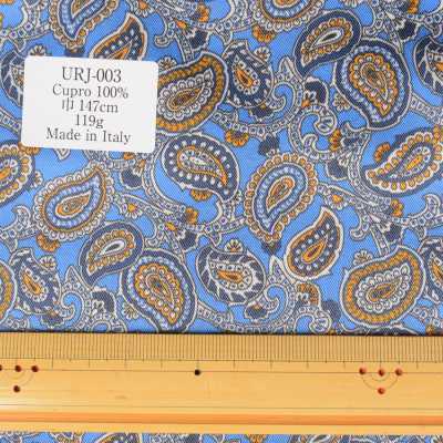 URJ-003 Hergestellt In Italien Cupra 100 % Print-Futter Paisley-Muster Blau[Beschichtung] TKS Sub-Foto