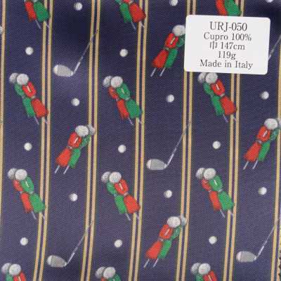 URJ-050 Hergestellt in Italien, Cupro-Futter 100 %, bedruckt, Golfmuster