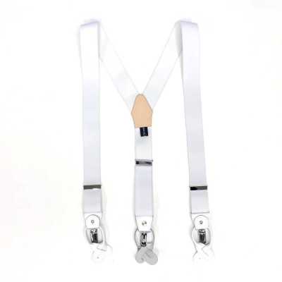 SR-WHITE SR-WHITE EXCY Hosenträger Weiß Einfarbig 2-in-1 35 mm elastisch