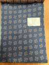 URJ-070 Hergestellt In Italien, 100 % Cupra, Bedrucktes Futter, Kleines Blumenmuster, Blau