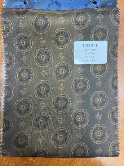 URJ-074 In Italien hergestelltes, bedrucktes Futter aus 100 % Cupro, brauner Farbverlauf