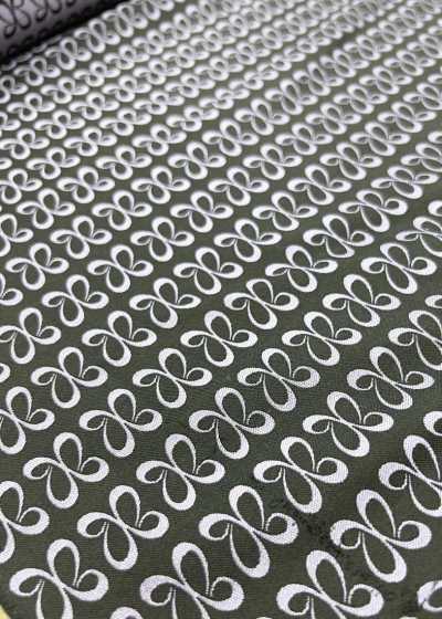 AI-3 Seiden-Jacquard, rosa Blütenmuster, Schwarz 【Outlet】