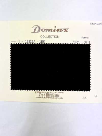 19839A Formelle DOMINX Standardkollektion SP160'S Hochwertiges feines Garn Doeskin mit hoher Dichte, leicht, tiefschwarz