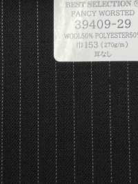 39409 FANCY WORSTED Knitterfreie Wolle Polyester Kreidestreifen[Textil] Kunishima Co., Ltd. Sub-Foto