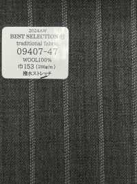 09407 TRADITIONAL FABRIC Wasserabweisender Stretch-Anzugstoff, Multimaterial, Gestreift, Hellgrau[Textil] Kunishima Co., Ltd. Sub-Foto