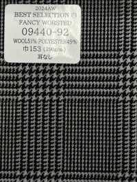 09440 FANCY WORSTED Knitterfreie Wolle Polyester Glencheck[Textil] Kunishima Co., Ltd. Sub-Foto