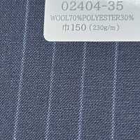 02404-35 25SS BESTE AUSWAHL [FANCY WORSTED] Fancy Worsted Dunkelmarine Streifen[Textil] Kunishima Co., Ltd. Sub-Foto