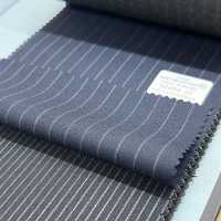 02404-35 25SS BESTE AUSWAHL [FANCY WORSTED] Fancy Worsted Dunkelmarine Streifen[Textil] Kunishima Co., Ltd. Sub-Foto