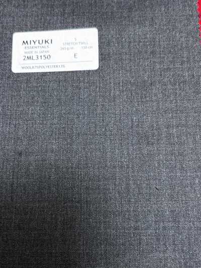 26AW MIYUKI Textil ESSENTIALS Stretch-Twill Mittelgrau Uni