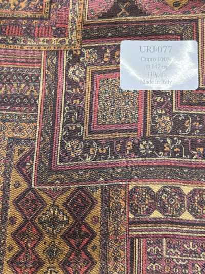 URJ-077 Hergestellt in Italien, 100 % Cupro, bedrucktes Futter, Mehrmuster, Bordeaux