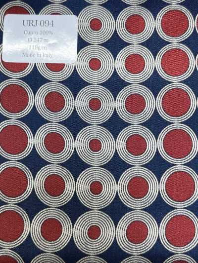 URJ-094 Hergestellt in Italien Cupro 100% bedrucktes Futter mit Mehrpunktmuster Rot × Marineblau