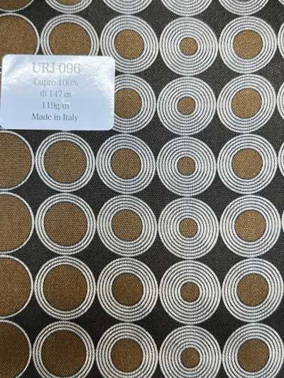 URJ-096 Hergestellt in Italien 100 % Cupro bedrucktes Futter mit mehreren Punkten Braun × Schwarz