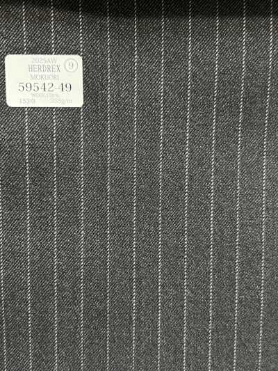 59542-49 26AW HERDREX [MOKUORI] Mokuri Grauer Nadelstreifen-Deodorant-Wollstoff