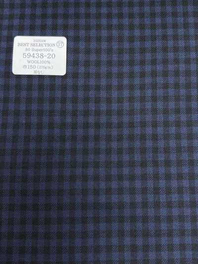 59438-20 26AW HERDREX [80 SUPER 100'S NINE MONTH] Marineblau kariert