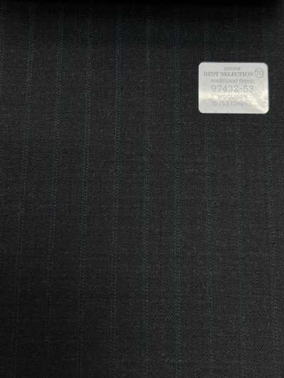 97432-53 26AW Beste Auswahl [traditioneller Stoff] Traditioneller Stoff in Anthrazitgrau mit Streifen