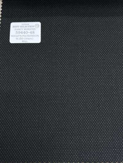59440-48 26AW BESTE AUSWAHL [FANCY WORSTED] Fancy Worsted Dunkelmarine mit Punktmuster
