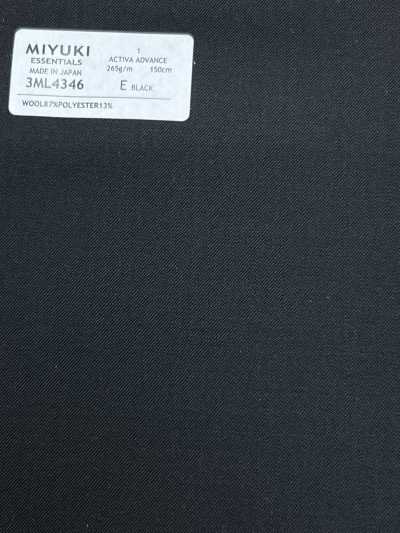 3ML4346 26SS MIYUKI Stoffe ESSENTIALS ACTIVA ADVANCE Schwarz uni