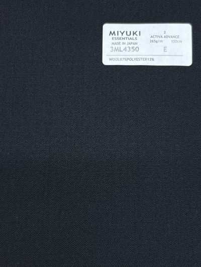 3ML4350 26SS MIYUKI Stoff ESSENTIALS ACTIVA ADVANCE Schwarz einfarbig
