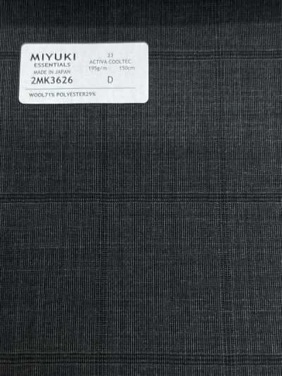 2MK3626 26SS Miyuki Stoff MIYUKI ESSENTIALS ACTIVA ACTIVA COOLTEC Karo in Mittelgrau