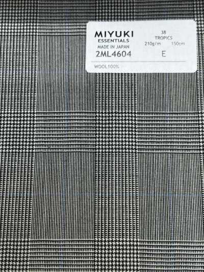 2ML4604 26SS MIYUKI Fabrics Essentials TROPICS Hellgrau kariert