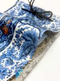 URJ-097 Italienische Fertigung, 100 % Cupro, Cupro-Futter, Paisley-Muster, Blau.[Beschichtung] TKS Unterfoto