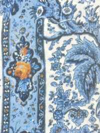 URJ-097 Italienische Fertigung, 100 % Cupro, Cupro-Futter, Paisley-Muster, Blau.[Beschichtung] TKS Unterfoto