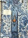 URJ-097 Italienische Fertigung, 100 % Cupro, Cupro-Futter, Paisley-Muster, Blau.