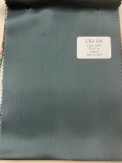 URJ-108 Hergestellt in Italien, 100 % Cupro, bedrucktes Futter, Uni Blaugrün