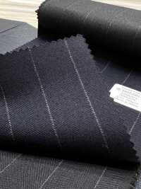 M02061-2 KUNISHIMA1850 Exklusivlinie 【Superfeines Kammgarn】Marineblau Mit Kreidestreifen[Textil] Kunishima Co., Ltd. Unterfoto