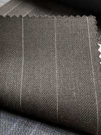 M02062-8 KUNISHIMA1850 Exklusivlinie 【Superfeines Kammgarn】Braunes Fischgrätmuster[Textil] Kunishima Co., Ltd. Unterfoto