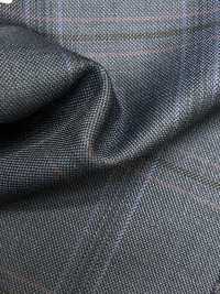 M02063-3 KUNISHIMA1850 Exklusivlinie 【Superfeines Kammgarn】Blaues Karomuster[Textil] Kunishima Co., Ltd. Unterfoto