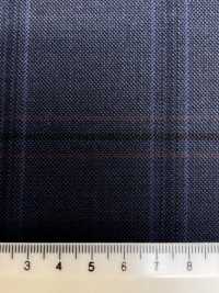 M02063-3 KUNISHIMA1850 Exklusivlinie 【Superfeines Kammgarn】Blaues Karomuster[Textil] Kunishima Co., Ltd. Unterfoto