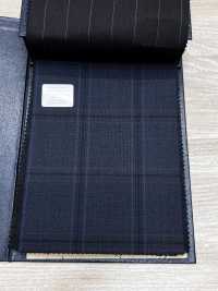 M02063-3 KUNISHIMA1850 Exklusivlinie 【Superfeines Kammgarn】Blaues Karomuster[Textil] Kunishima Co., Ltd. Unterfoto