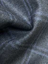 M02065-3 KUNISHIMA1850 Exklusivlinie 【Superfeines Kammgarn】Blau Meliertes Karomuster[Textil] Kunishima Co., Ltd. Unterfoto