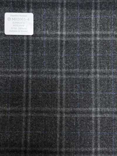 M02065-4 KUNISHIMA1850 Exklusive Linie 【Superfeines Kammgarn】 Graues Melange-Karomuster